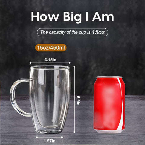 Fornzii borosilicate glass mug close-up reveals pristine clarity and floating beverage.