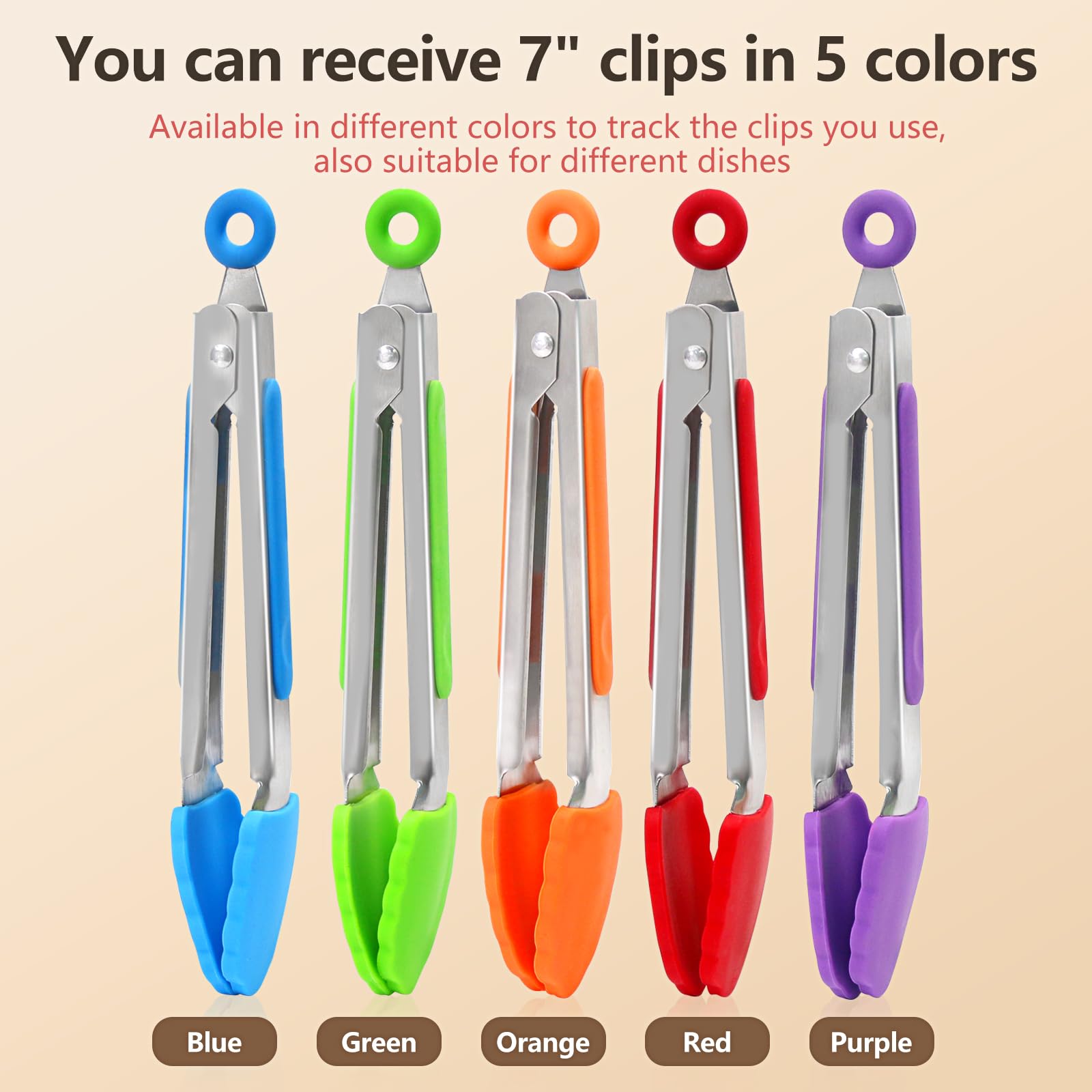 ForTomorrow 7-inch tongs ideal for bread, salad, and pasta.