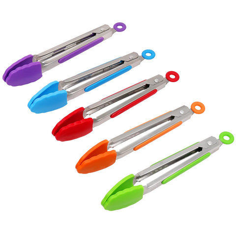 ForTomorrow 7-inch tongs with silicone tips for gentle, non-stick handling.