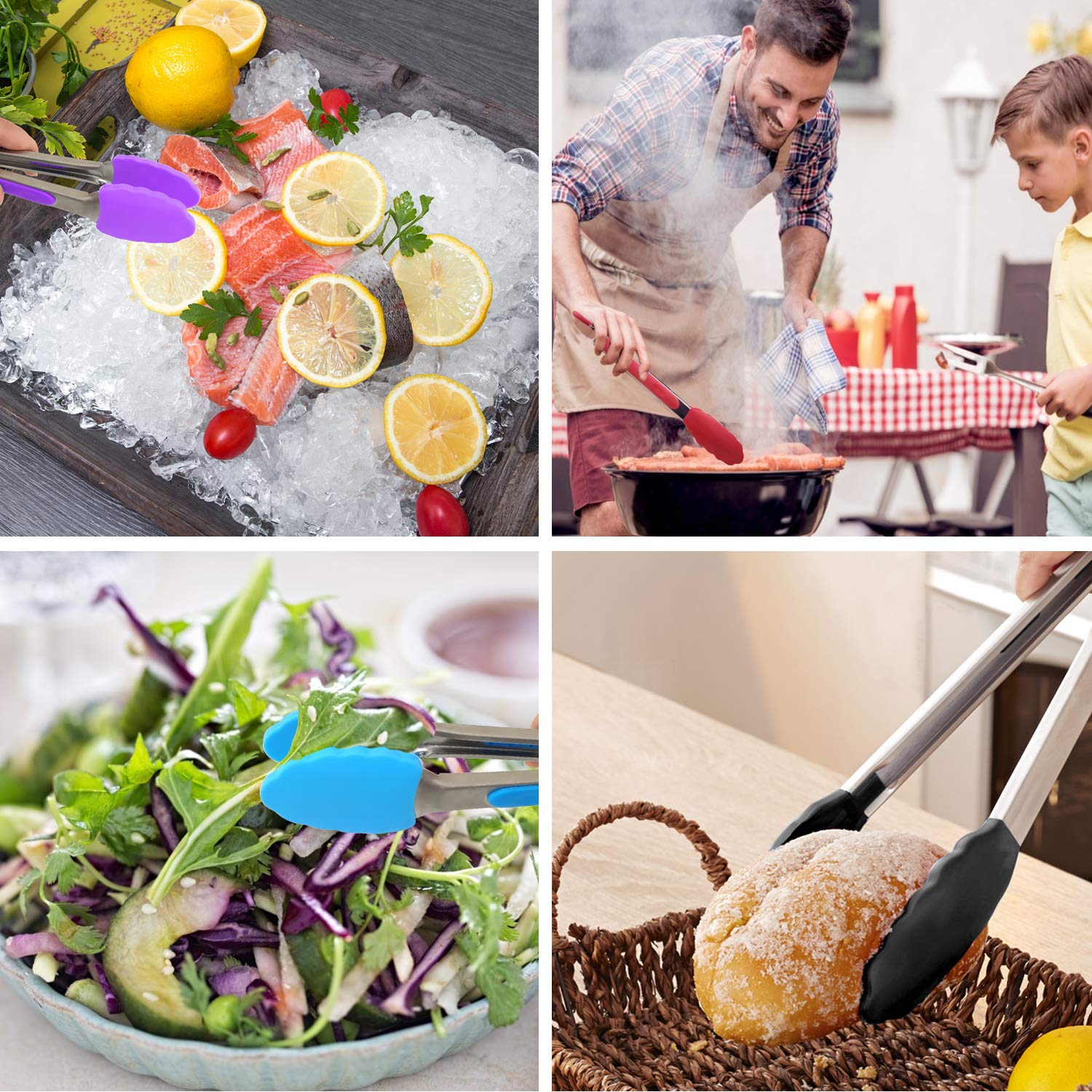 Dishwasher-safe ForTomorrow tongs with rust-free stainless steel core