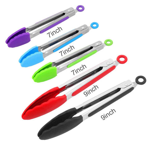 ForTomorrow 9-inch silicone-tipped kitchen tongs for precise gripping while cooking