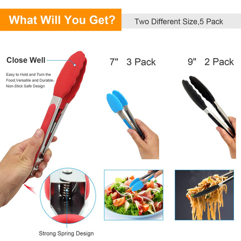 Close-up of ForTomorrow silicone-tipped tongs showing non-stick tips
