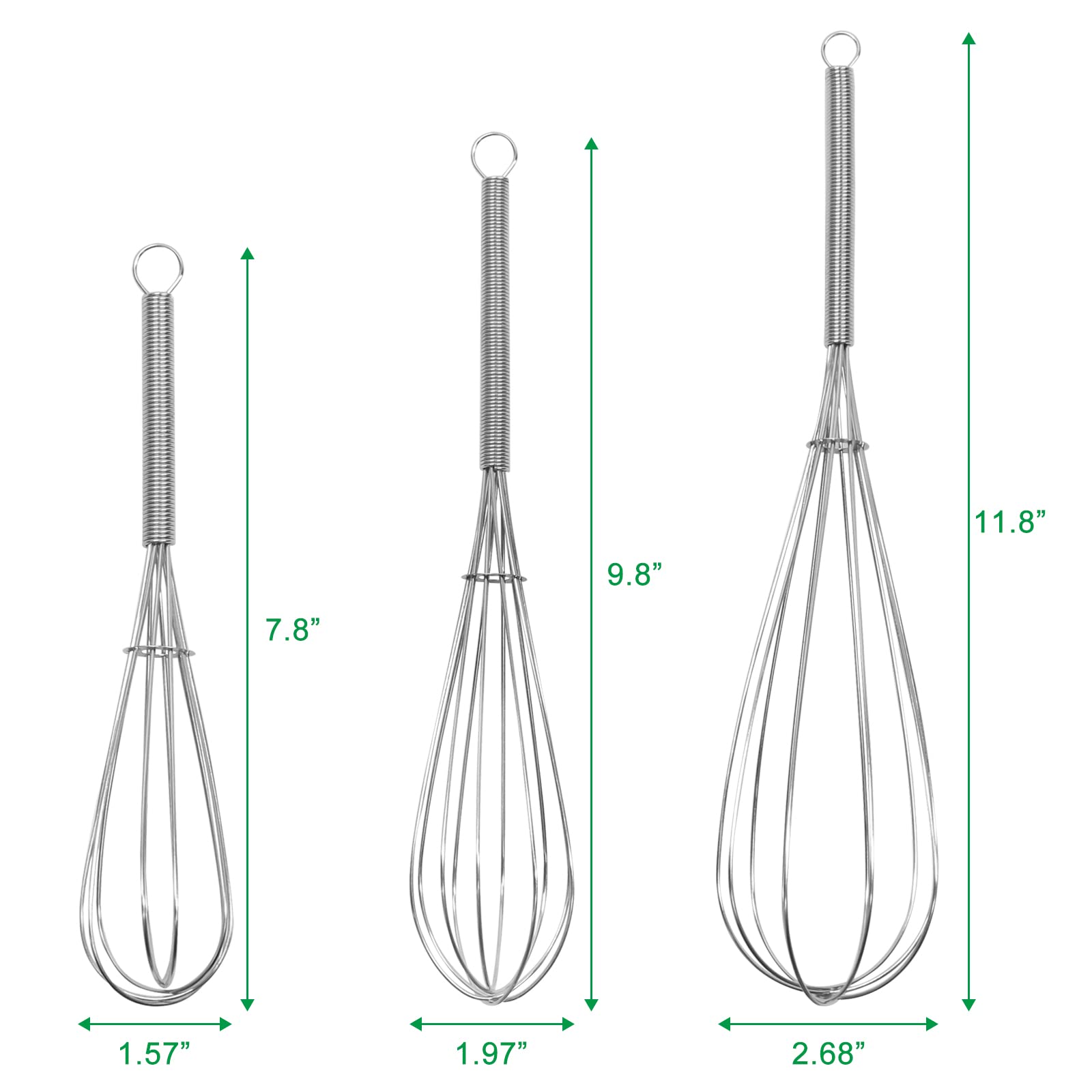 ForTomorrow 10-inch whisk blending batter in a medium bowl.