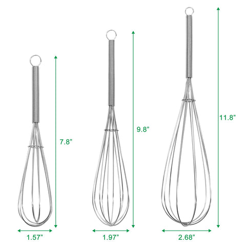 ForTomorrow 10-inch whisk blending batter in a medium bowl.