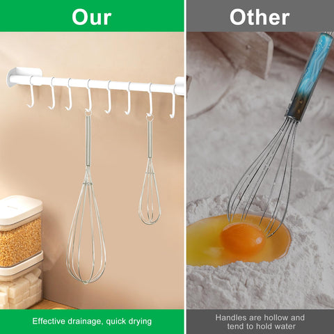 ForTomorrow whisk set close-up highlights rust-proof durability.