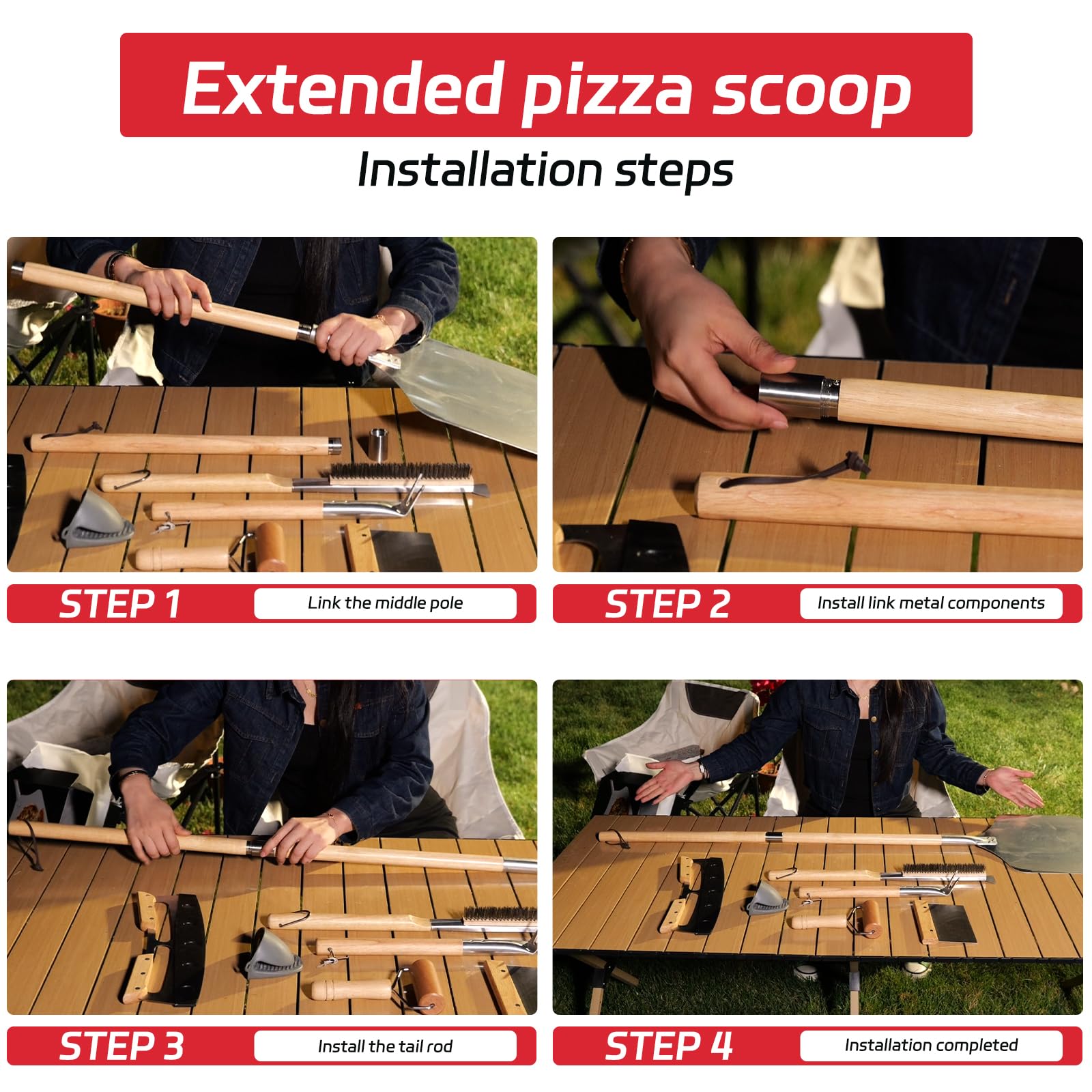 Fortune Teller scraper assists prep and easy cleanup during pizza making.