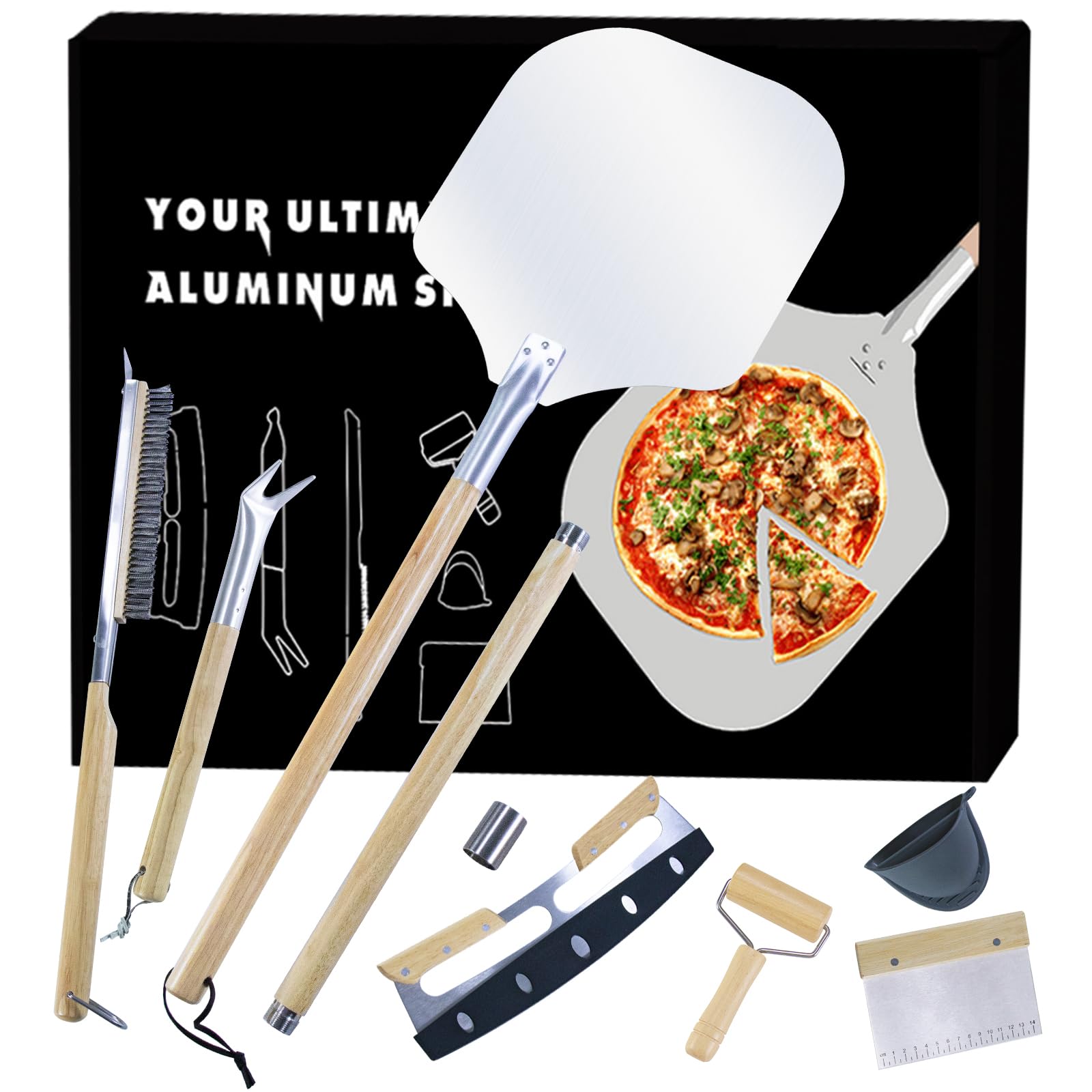Fortune Teller pizza peel enabling safe transfer for crisp, homemade pizzas.