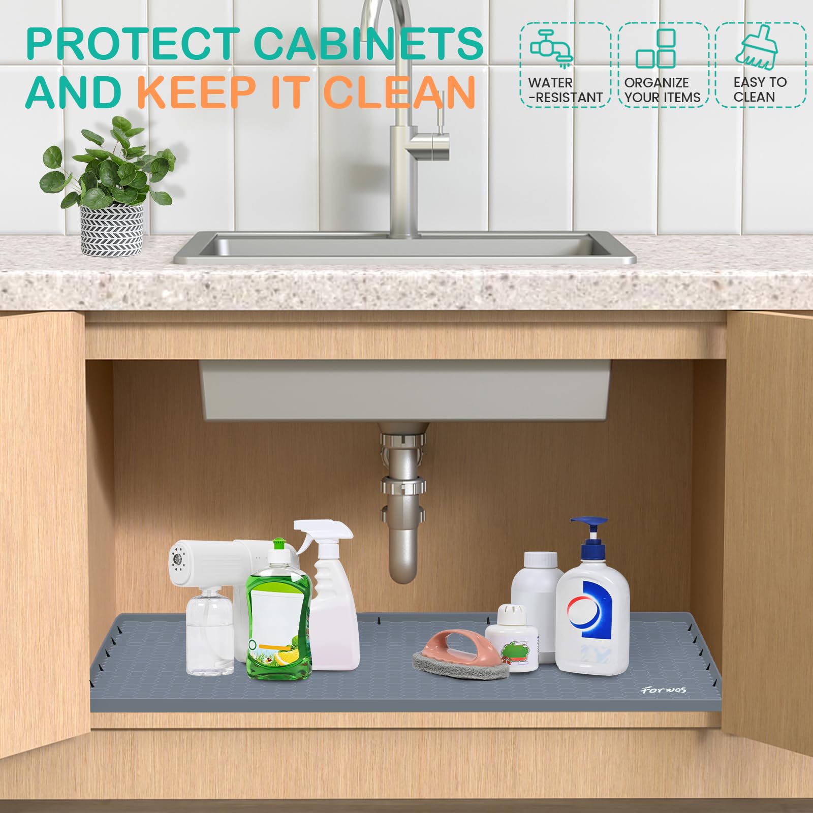 FORWOS silicone mat is easy to wipe clean with a damp cloth