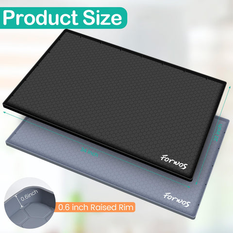 FORWOS silicone cabinet liner honeycomb design guards against moisture.