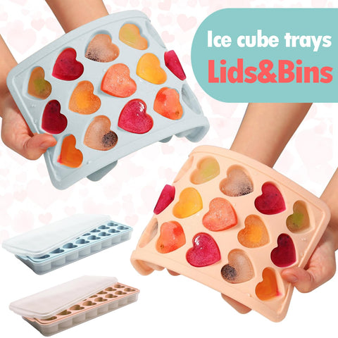 FOSOE 48-heart ice cubes for stylish whiskey and cocktails.