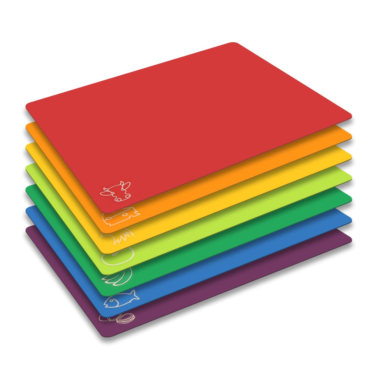 Fotouzy cutting mats red meat icon prevent cross-contamination while chopping