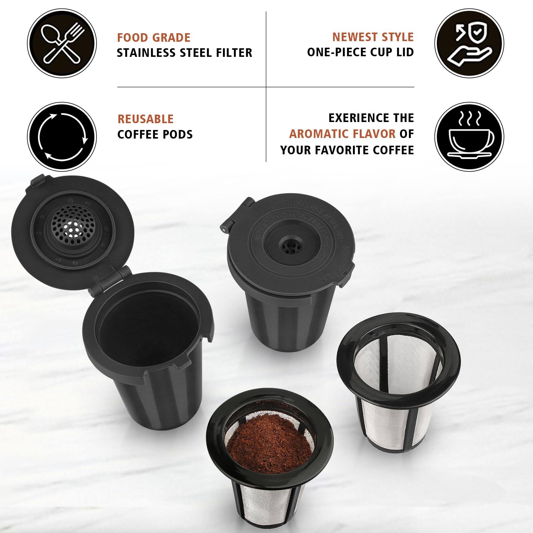 FOTRIC filter cup holds up to 15 grams of coffee or tea for flexible brewing
