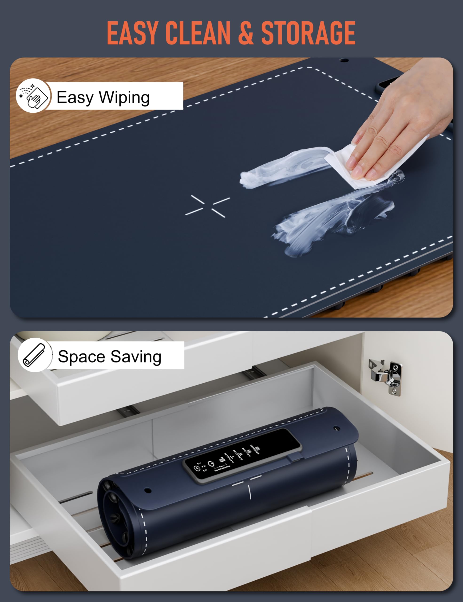 Fousixdi warming mat folded to show compact storage design