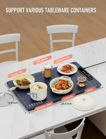 Fousixdi warming mat supports family meals at buffets and parties