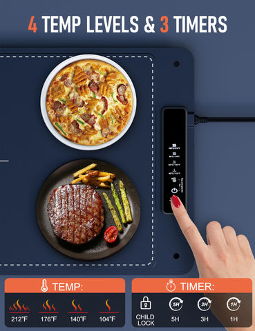 Fousixdi warming mat surface resists water, stains, and oil for easy cleanup