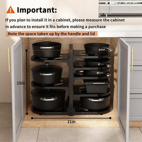 Fovkdcvw quick 2-minute installation for under-cabinet pot organizer.