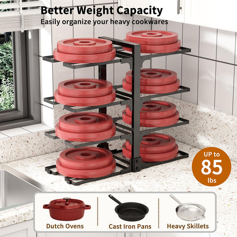 Fovkdcvw durable double snap grip keeps heavy pots secure for safe storage.
