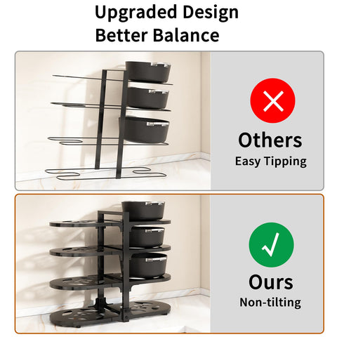 Fovkdcvw height-adjustable tiers accommodate different pot sizes.
