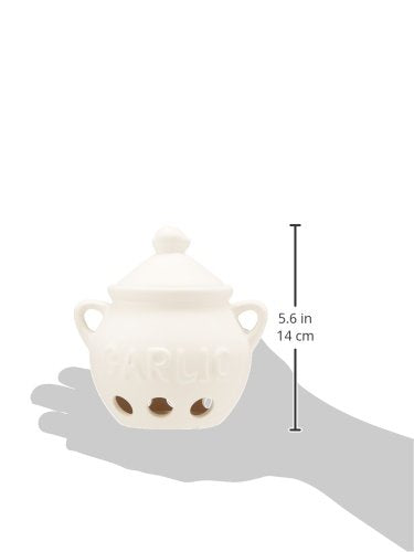Fox Run garlic keeper dimensions 5.25 x 4.25 x 5.5 inches for counter use.