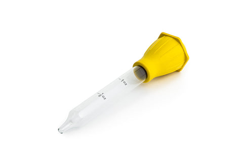 Fox Run heat-resistant glass baster tube for safe, precise basting.