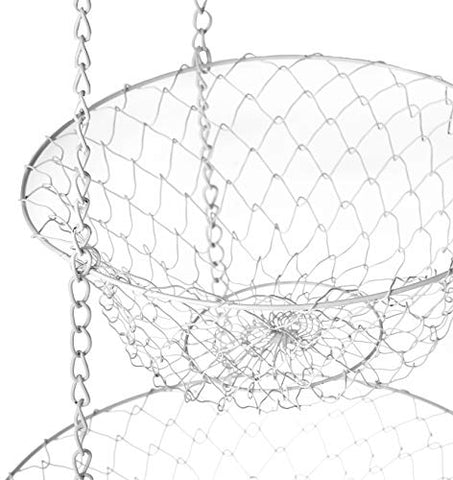 Fox Run hanging basket blends with decor while organizing produce.