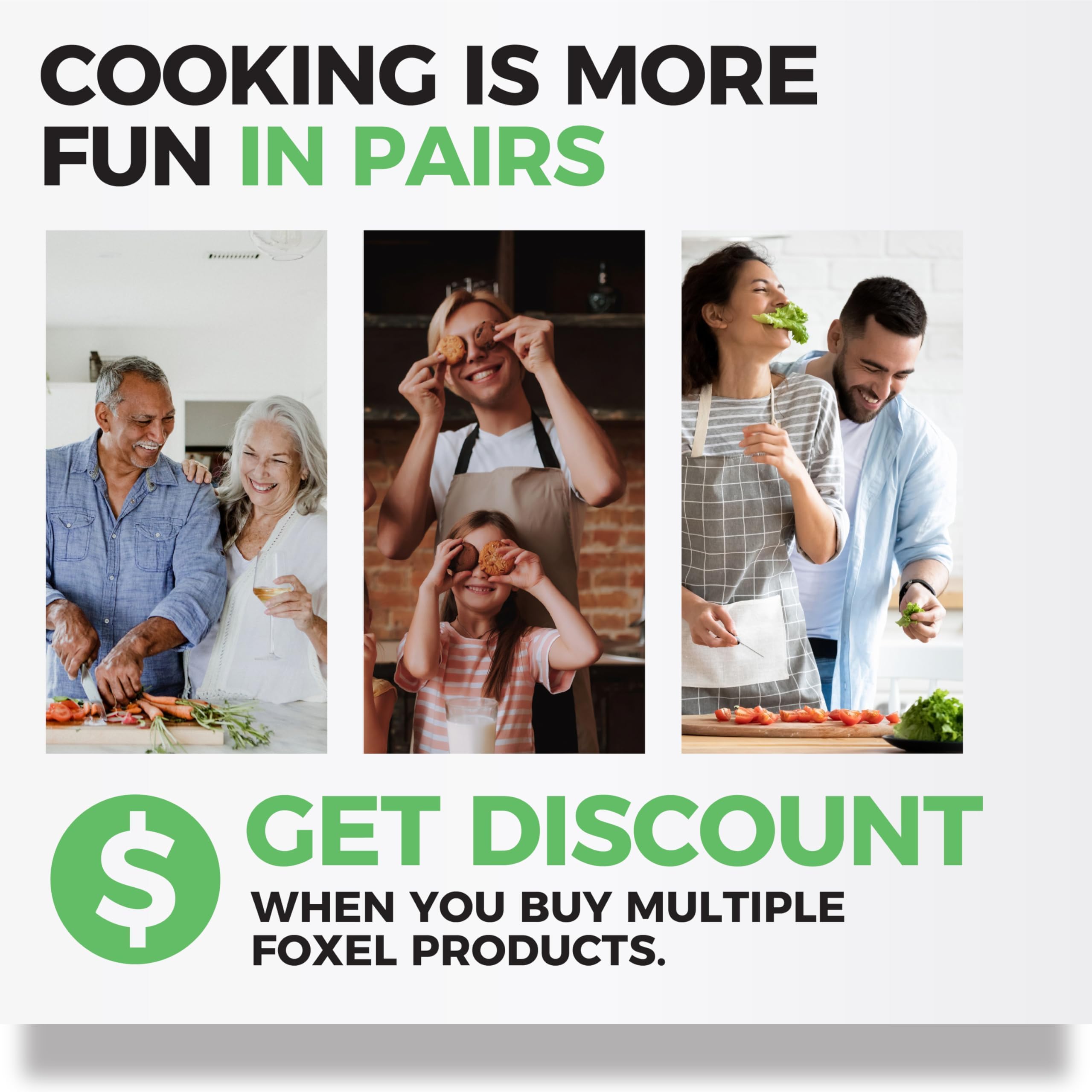 FOXEL fits most pan sizes, including cast iron skillets and steamers.