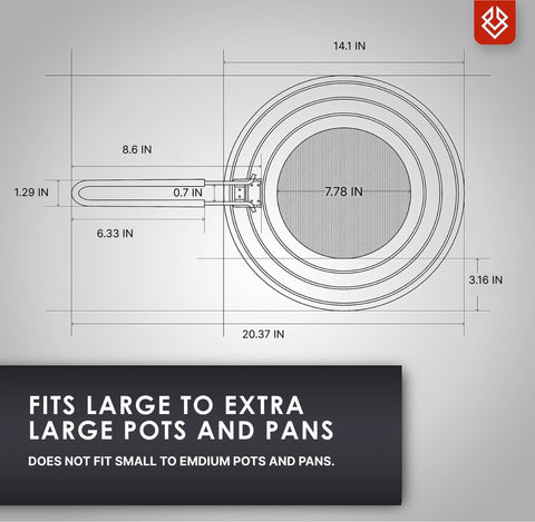 FOXEL stainless-steel ring with tight mesh shields your stove from oil splatters.