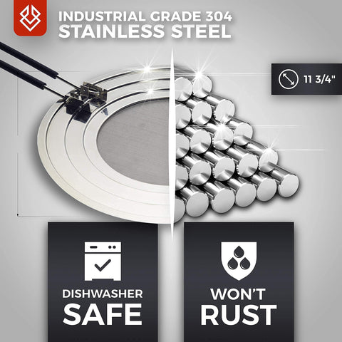 FOXEL stainless-steel outer ring enhances grease containment during frying.