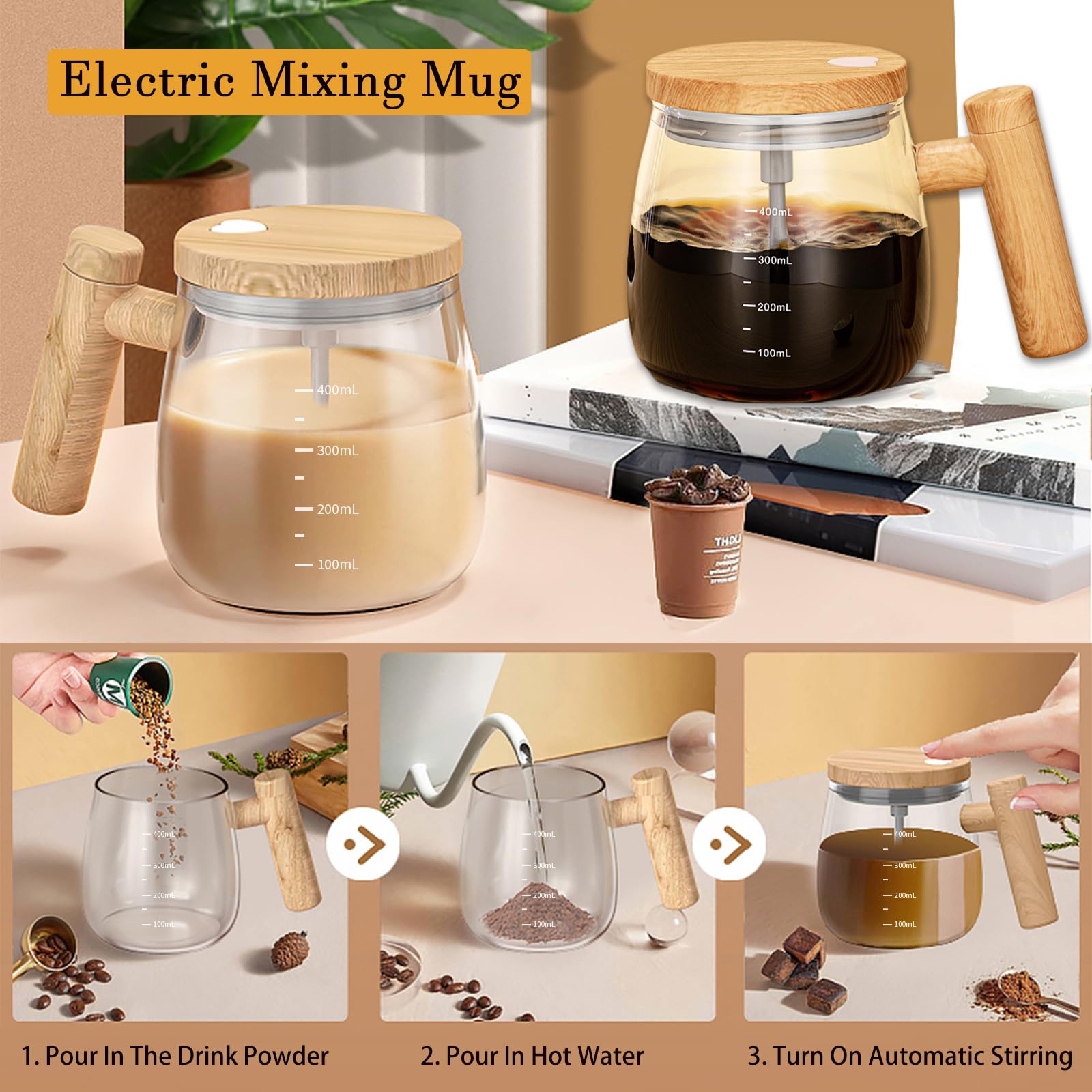 Accessible battery compartment for easy two AAA installation on FOXNSK mug