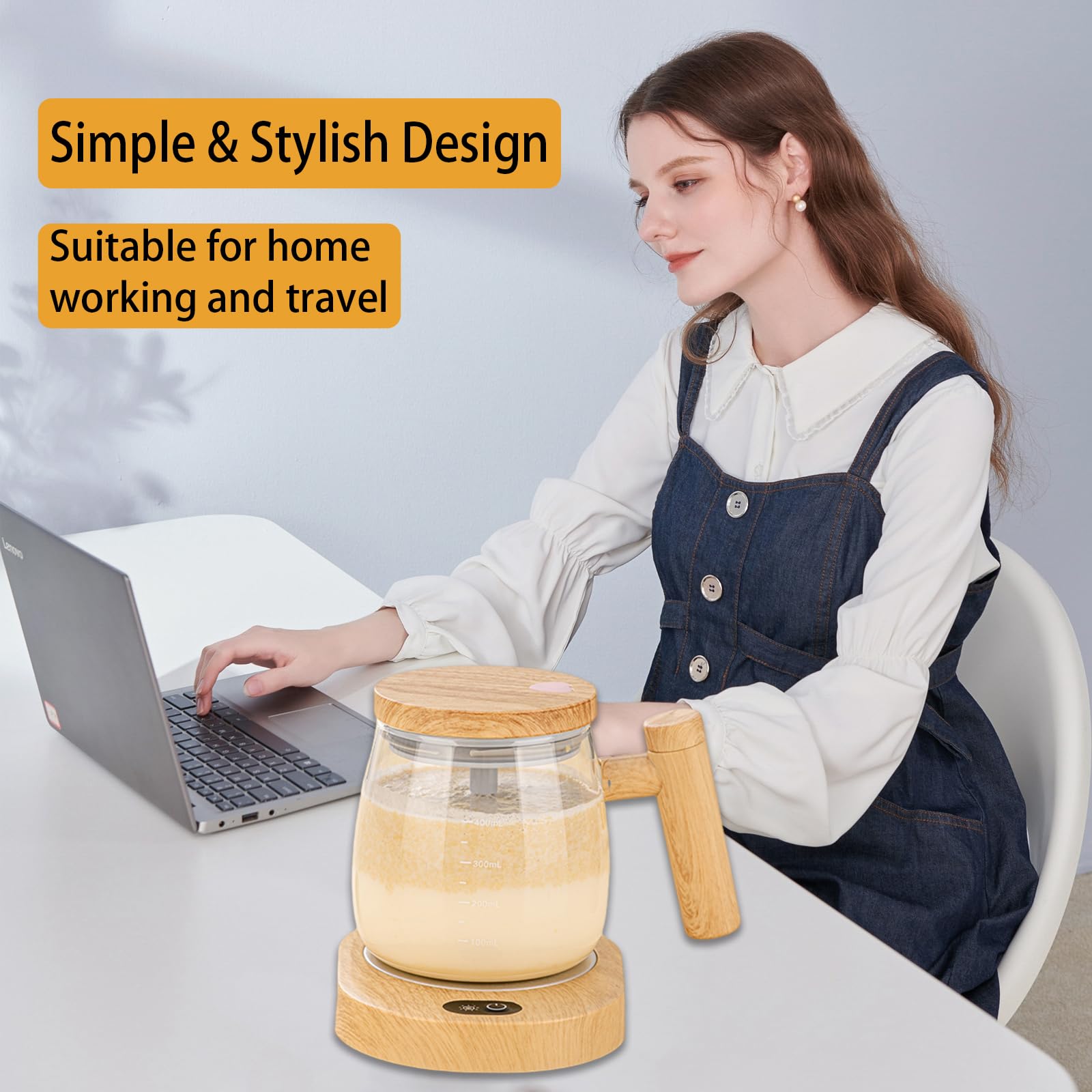 Secure lid with orange buckle on FOXNSK self-stirring mug