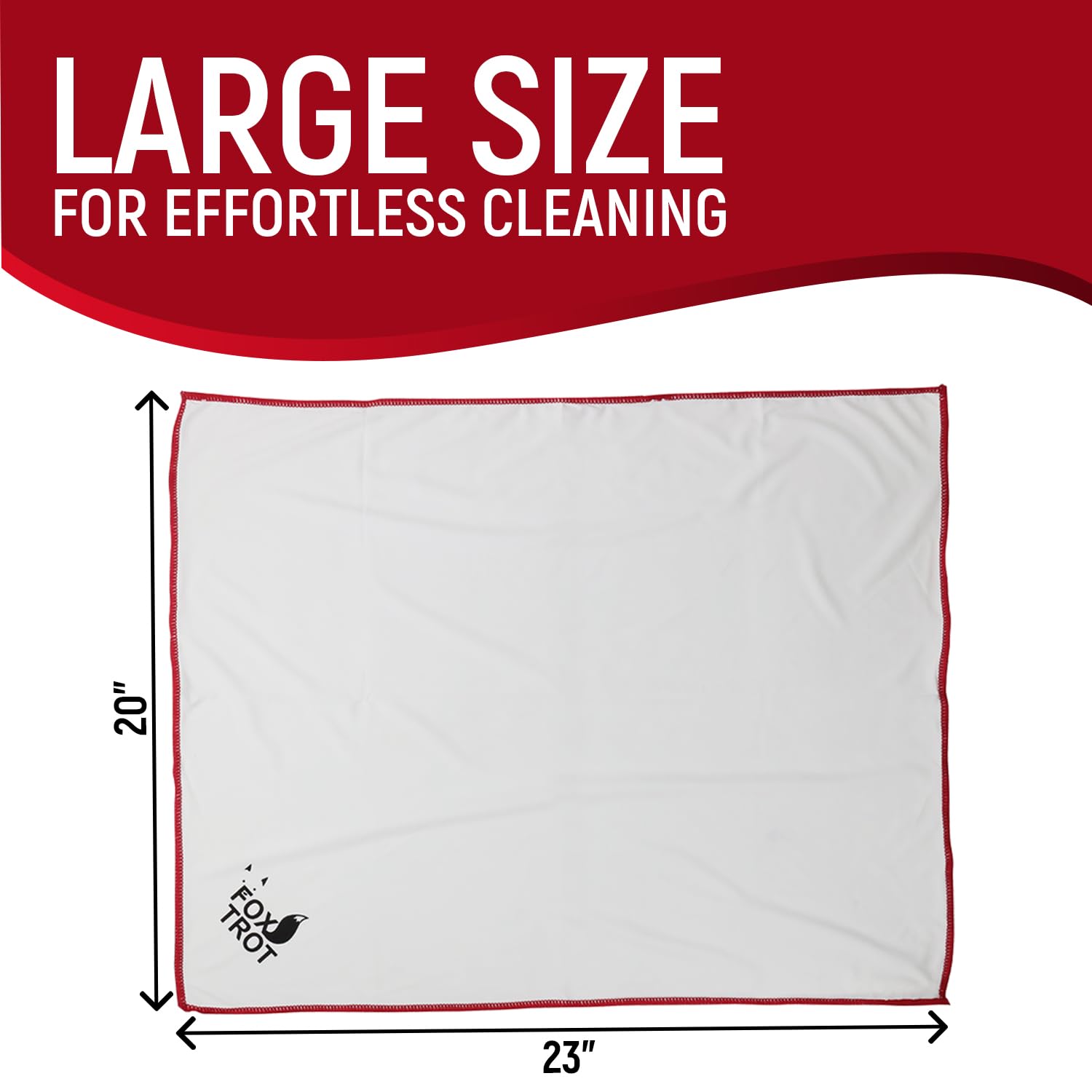 Fox Trot microfiber cloths feature an extra-large design for easy handling