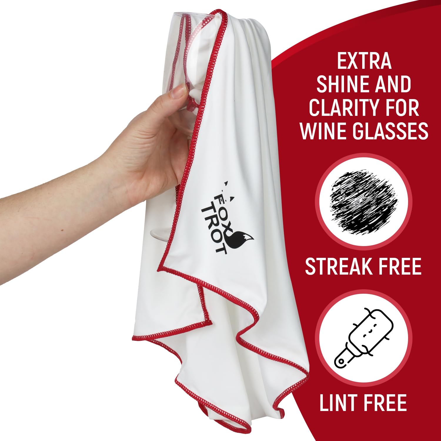Fox Trot machine-washable microfiber cloths for long-term glass care