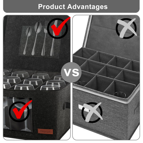 Foyego wine glass storage box stackable design saves space during packing