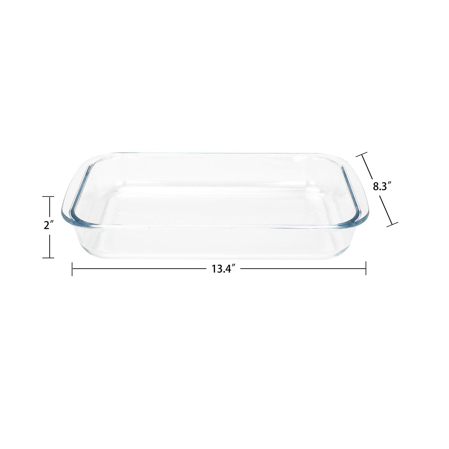 FOYO Basics tempered glass baking dish dimensions 13.4 by 8.3 inches