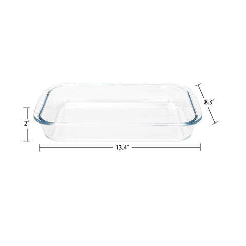 FOYO Basics tempered glass baking dish dimensions 13.4 by 8.3 inches