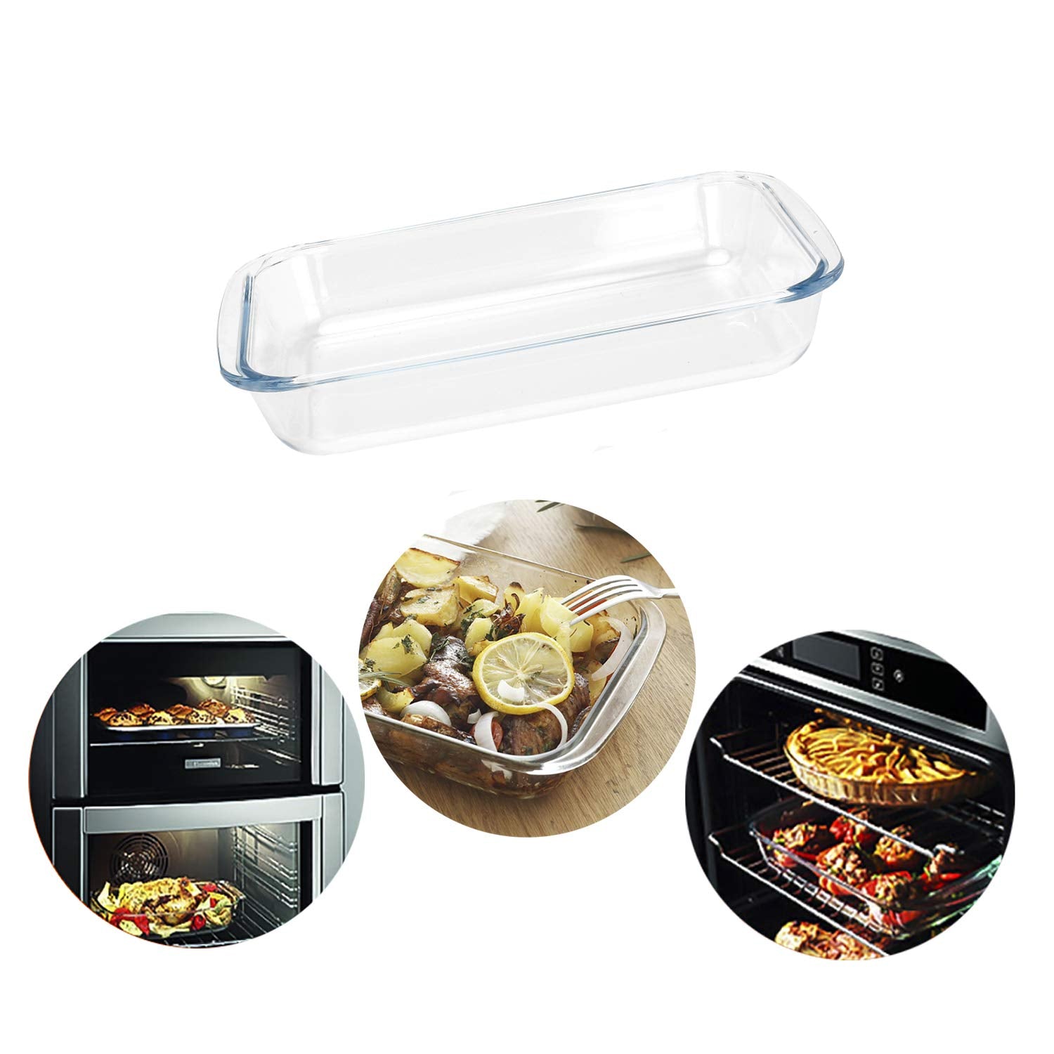 FOYO Basics tempered glass baking dish in use illustrates even heat distribution