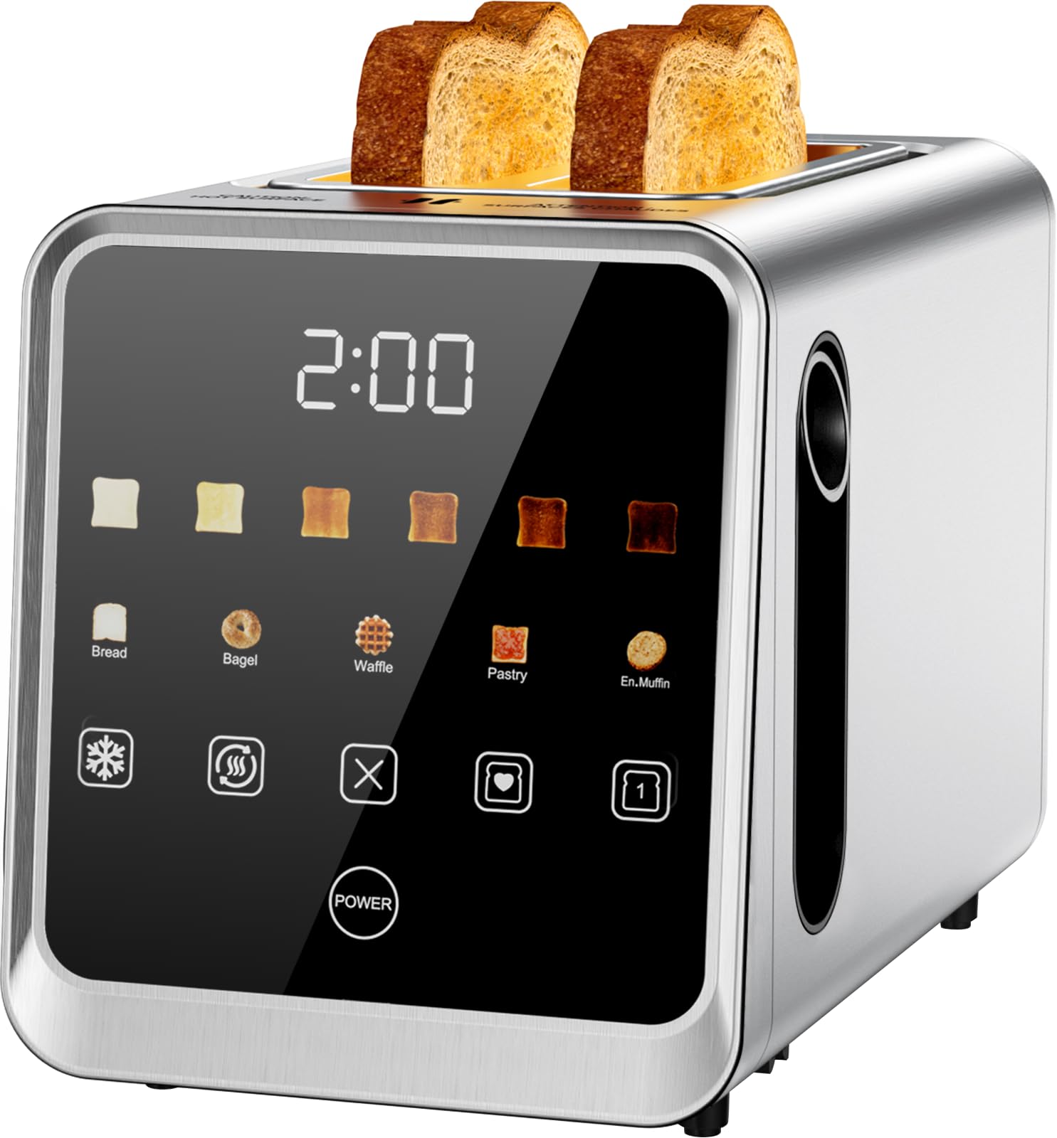 Foyoconven Toaster 2-Slice with Smart Display for quick breakfast decisions.