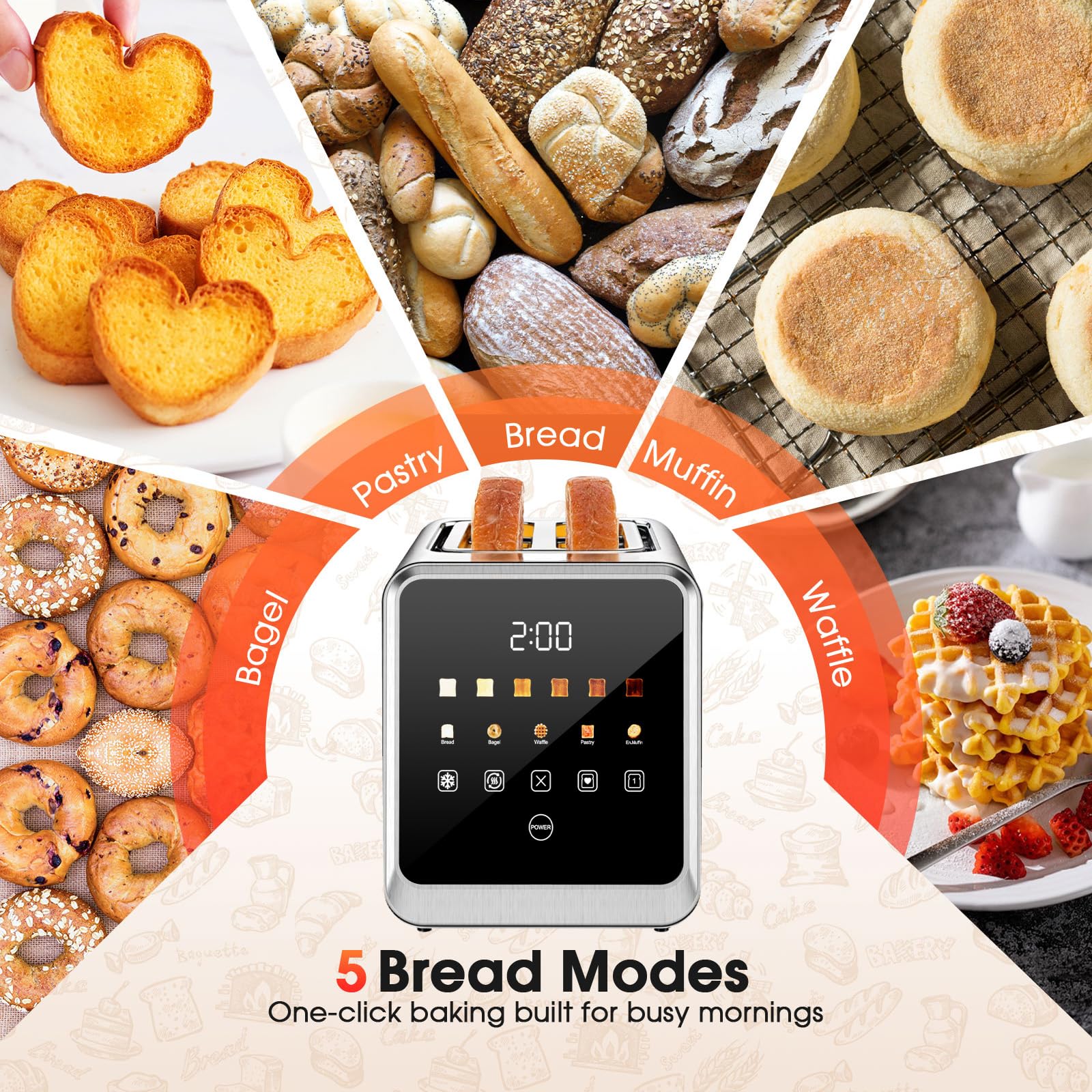 Foyoconven defrost and reheat functions add versatility for frozen bread.