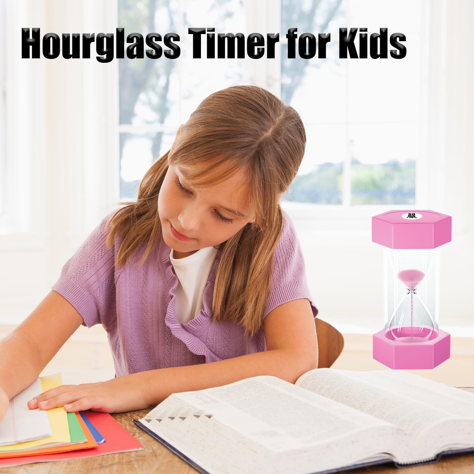 FOYOTO Hexagonal design hourglass timer emphasizing durability