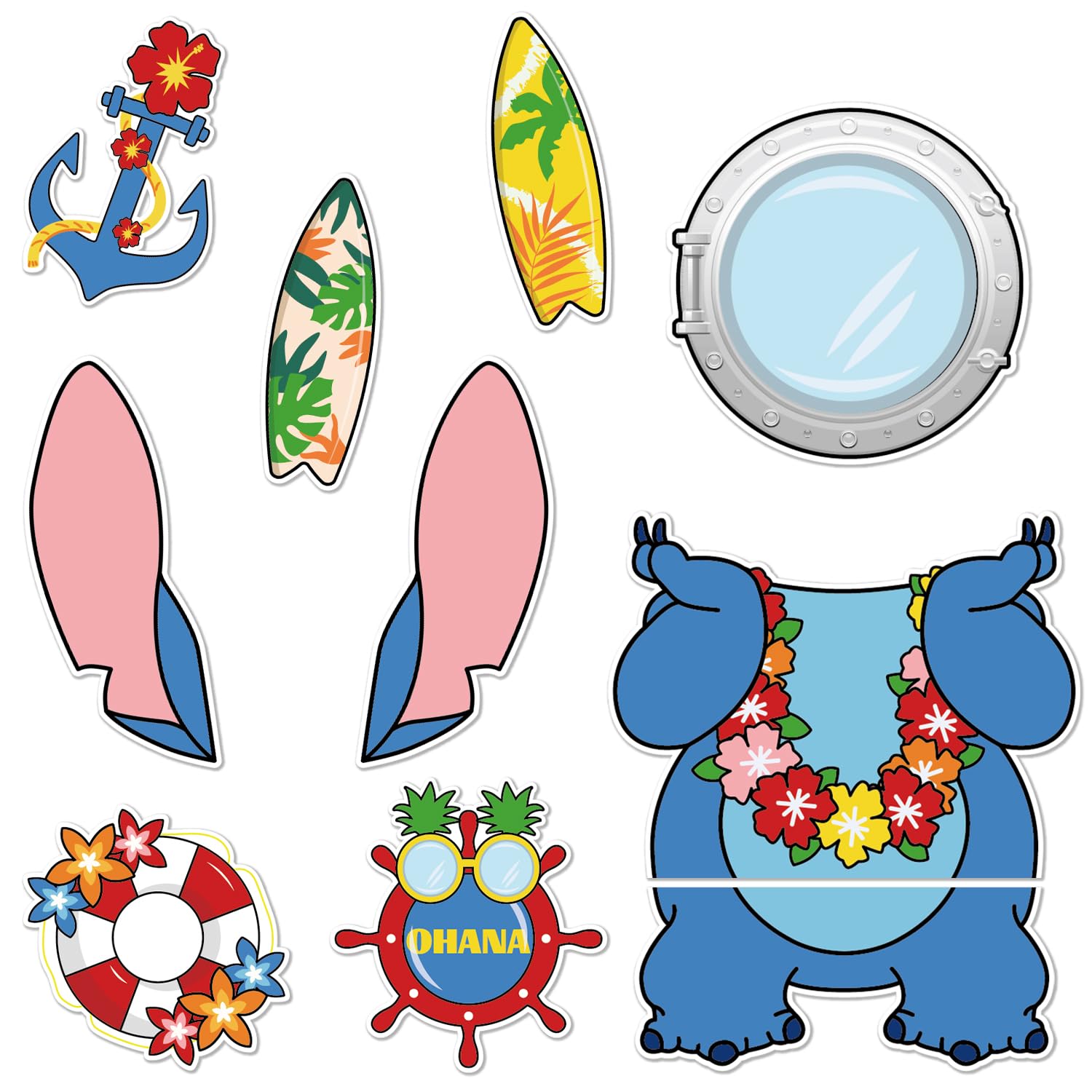 Fprl 9pcs cruise door magnets collection featuring nautical designs for quick cabin door decoration.