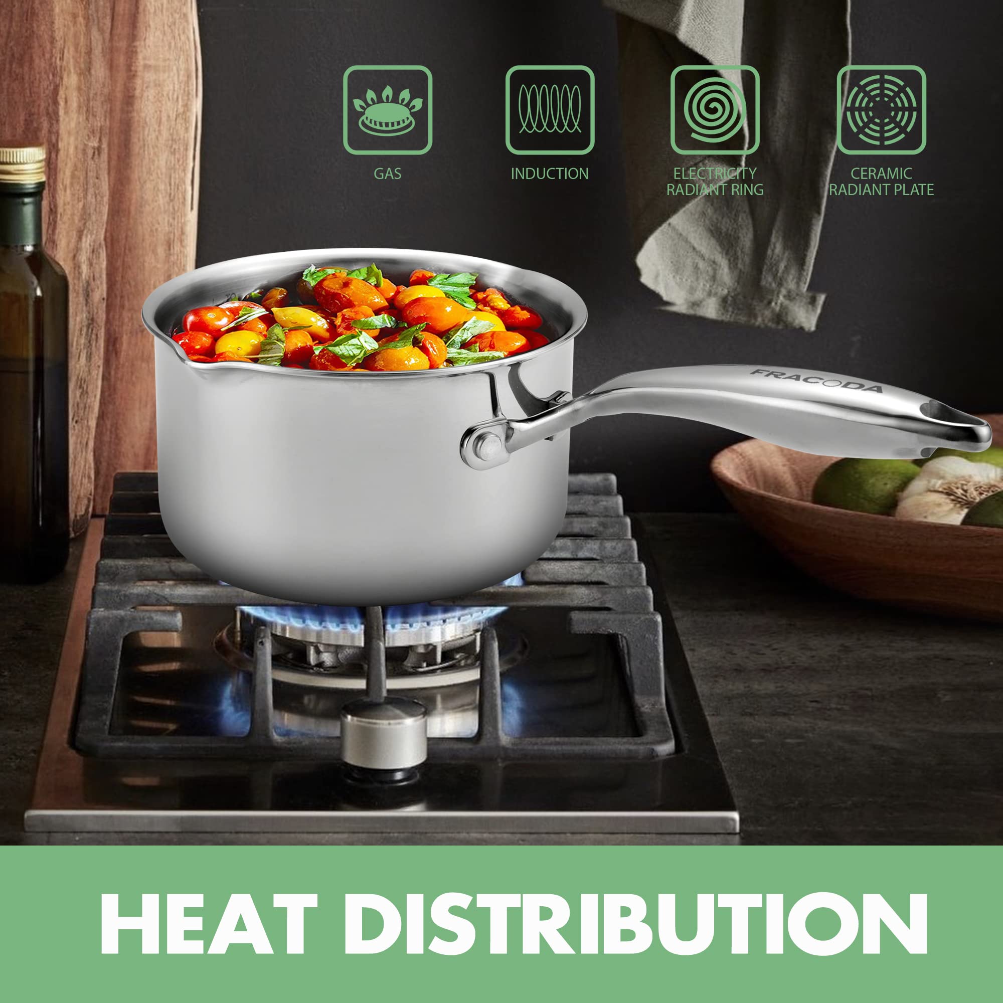 Fracoda ergonomic handle stays cool for comfortable grip