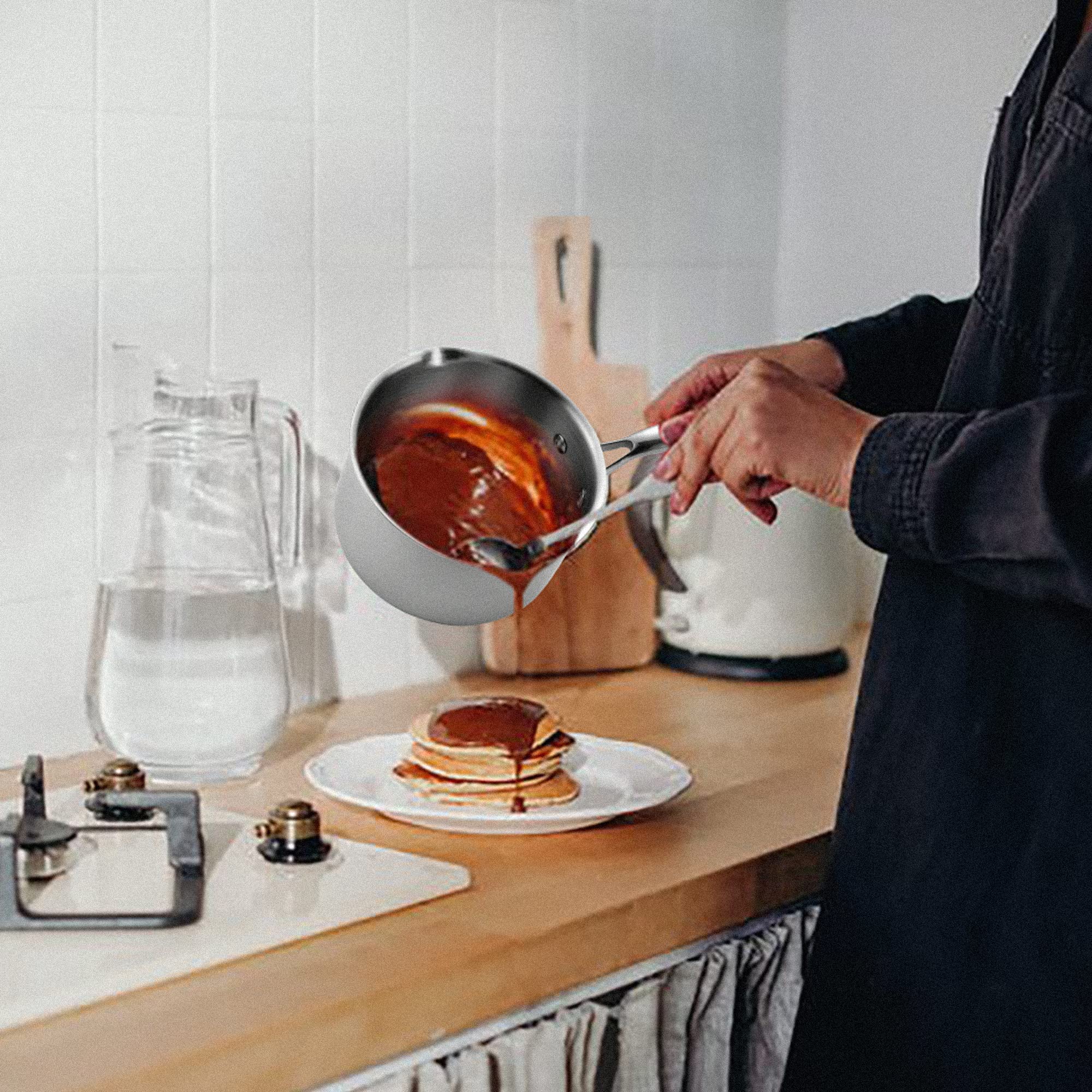 Fracoda 2-qt saucepan oven-safe up to 550°F showing versatility