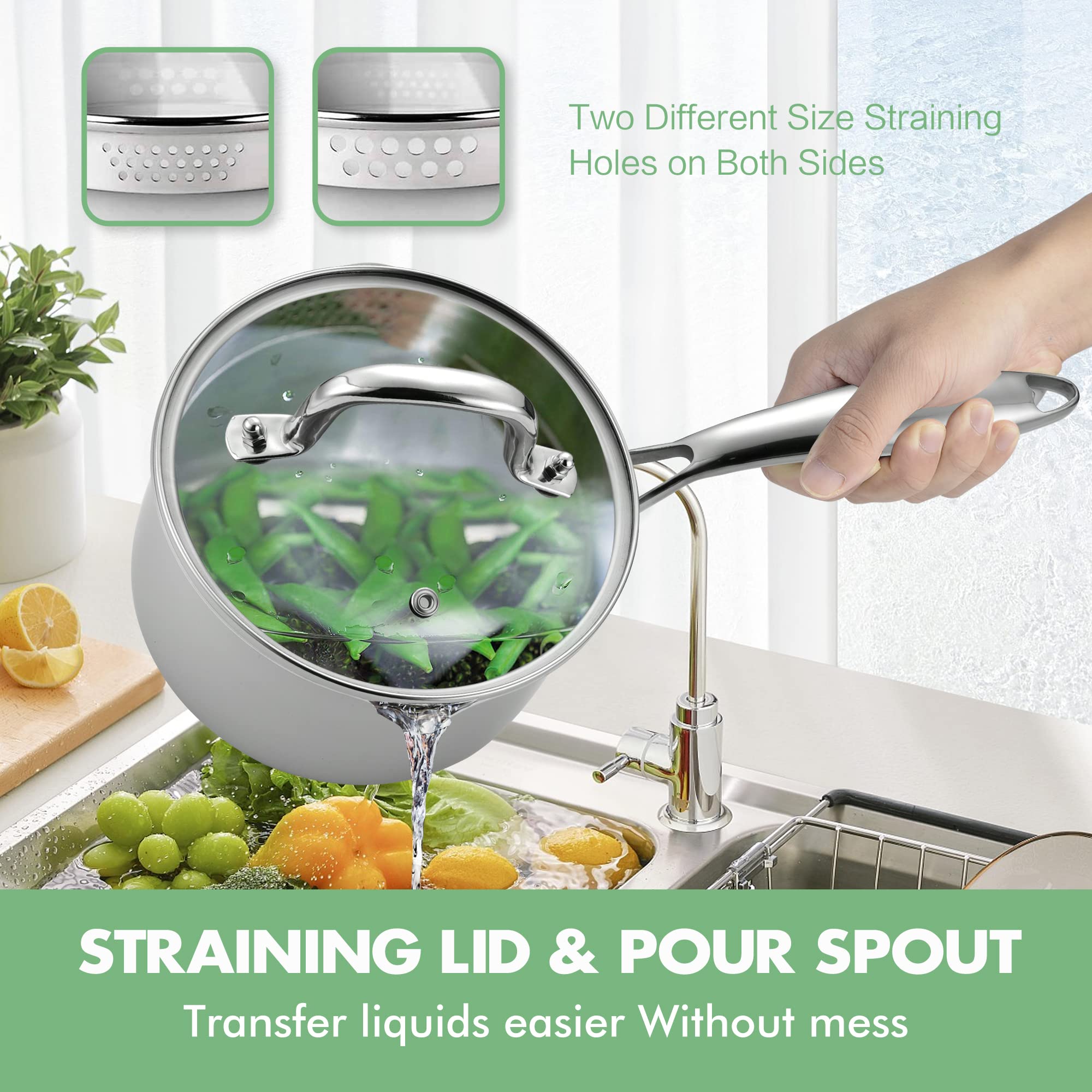 Fracoda saucepan right side pour spout for right-handed use