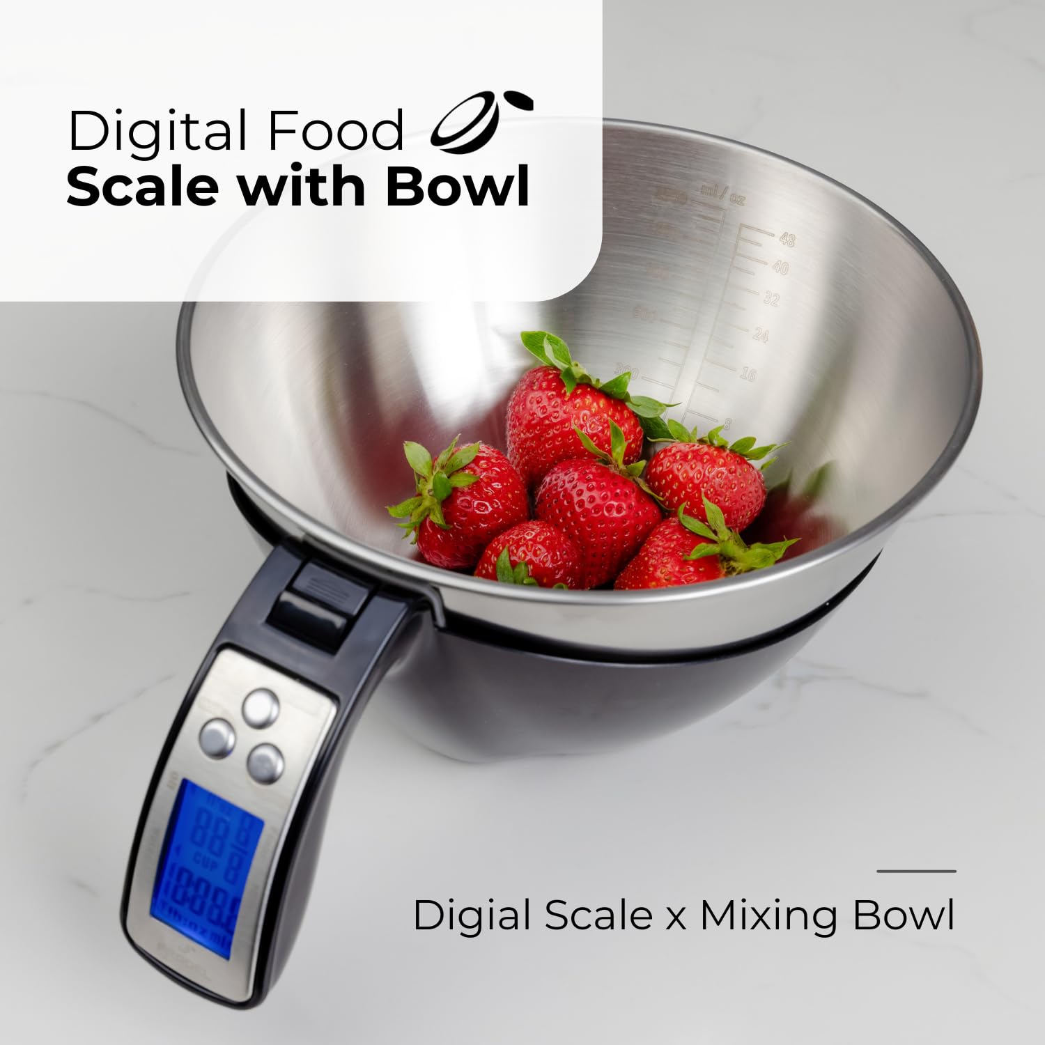 Fradel scale backlit display shows clear readings in any lighting conditions