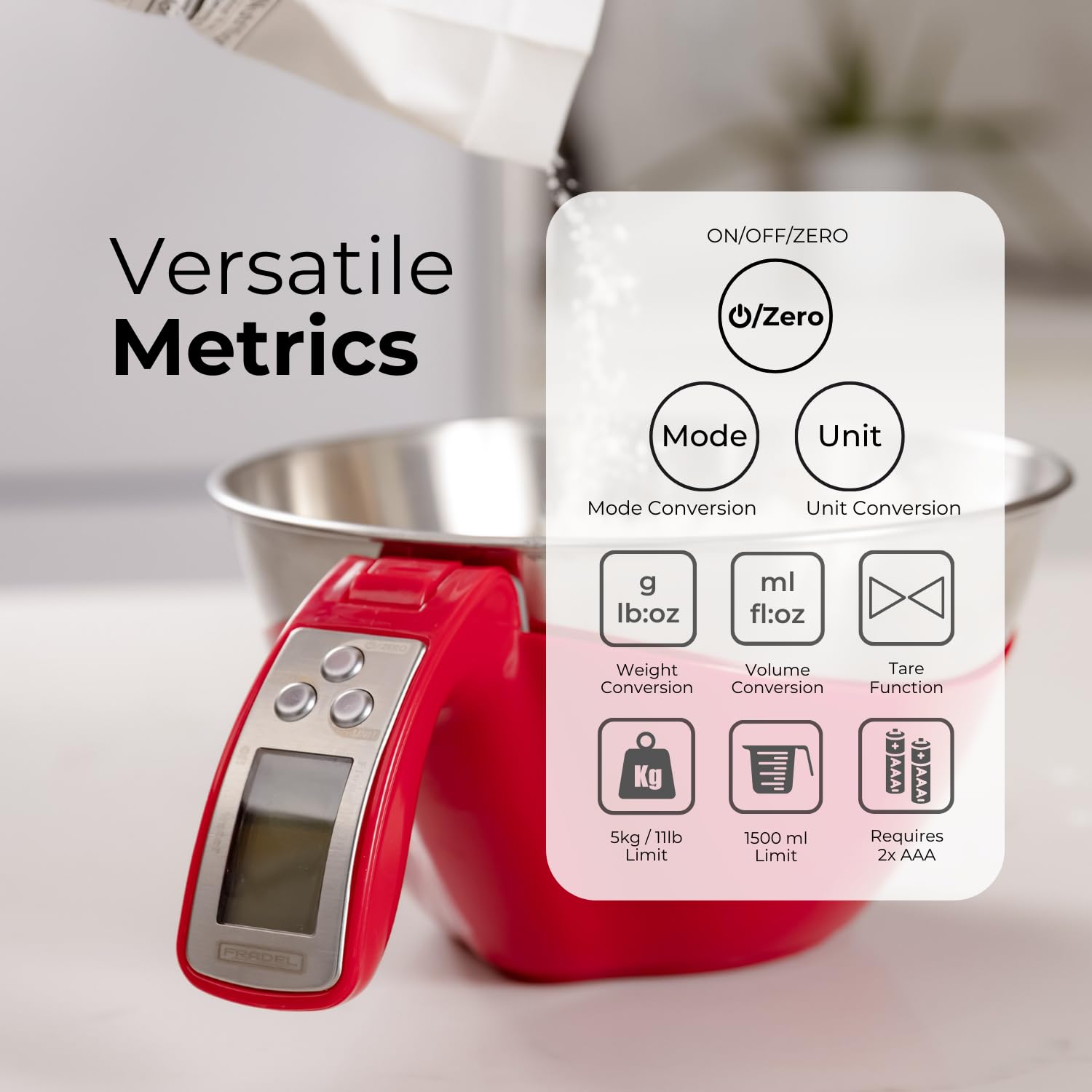 Fradel stainless-steel bowl durability resists stains and cracking for long-term kitchen use.