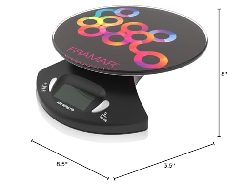 FRAMAR multi-use scale supports salon, kitchen, and hobby tasks.