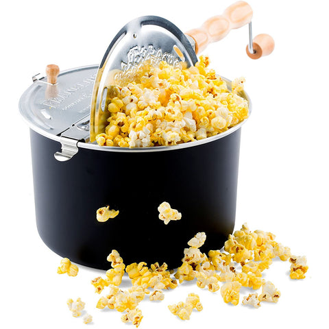Franklin's Gourmet Popcorn Popper with 6 qt pot for large movie-night batches.