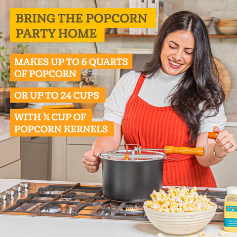 Stovetop design delivers quick heat distribution for theater-style results.
