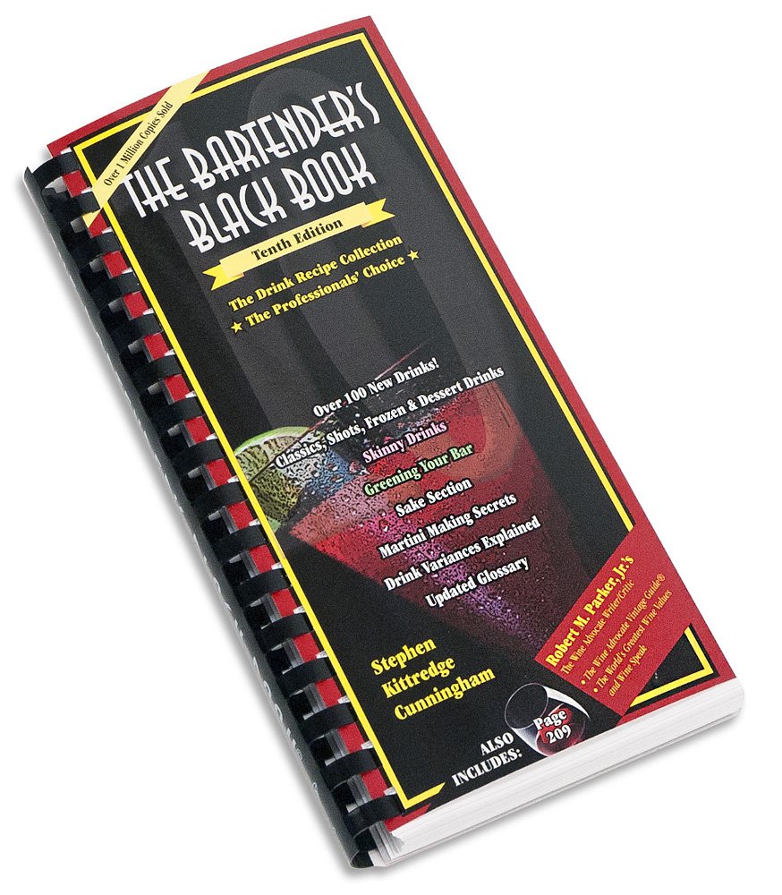 Franmara Bartender's Black Book cover with elegant design for quick recipe reference.