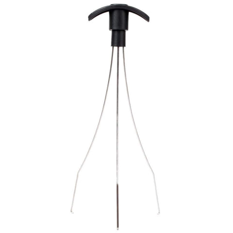 Franmara stainless steel cork retriever with black handle eases cork removal.